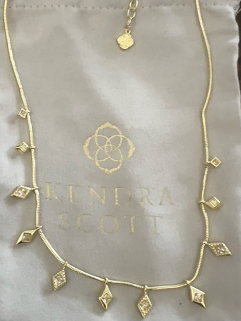 Kendra Scott Gold Dainty Diamond Charm Necklace